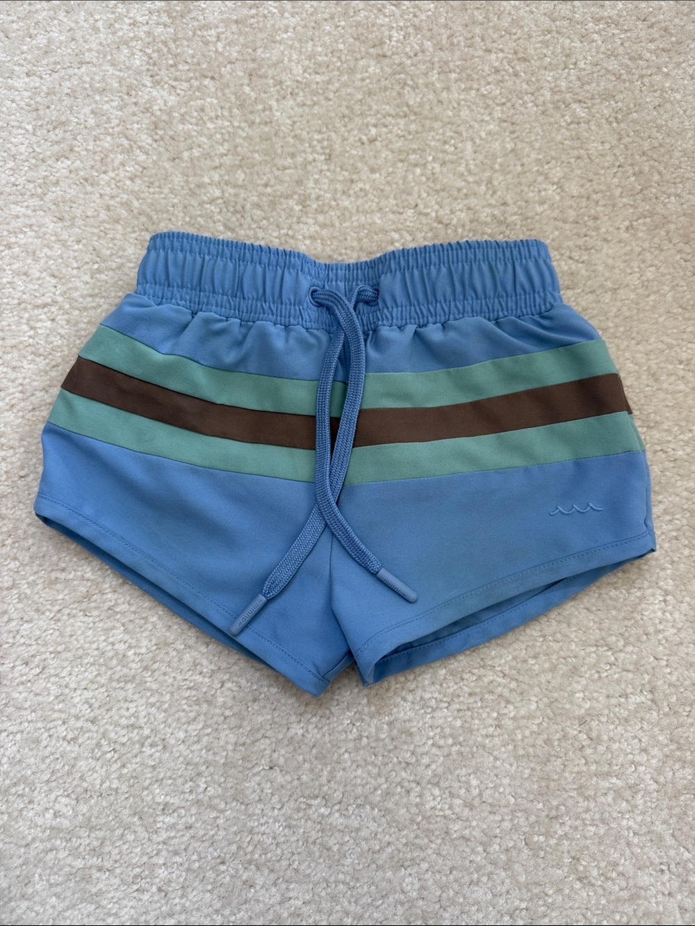 Minnow Swim boys swim trunks with Green and Brown Stripes size 2T
